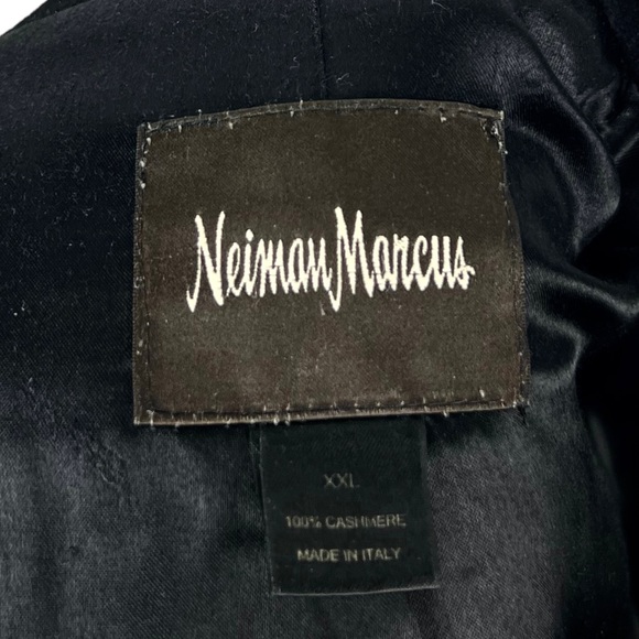 Neiman Marcus Mens 2XL Coat Jacket 100% Cashmere Black Made In Italy Buttons - Picture 8 of 15